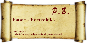 Ponert Bernadett névjegykártya
